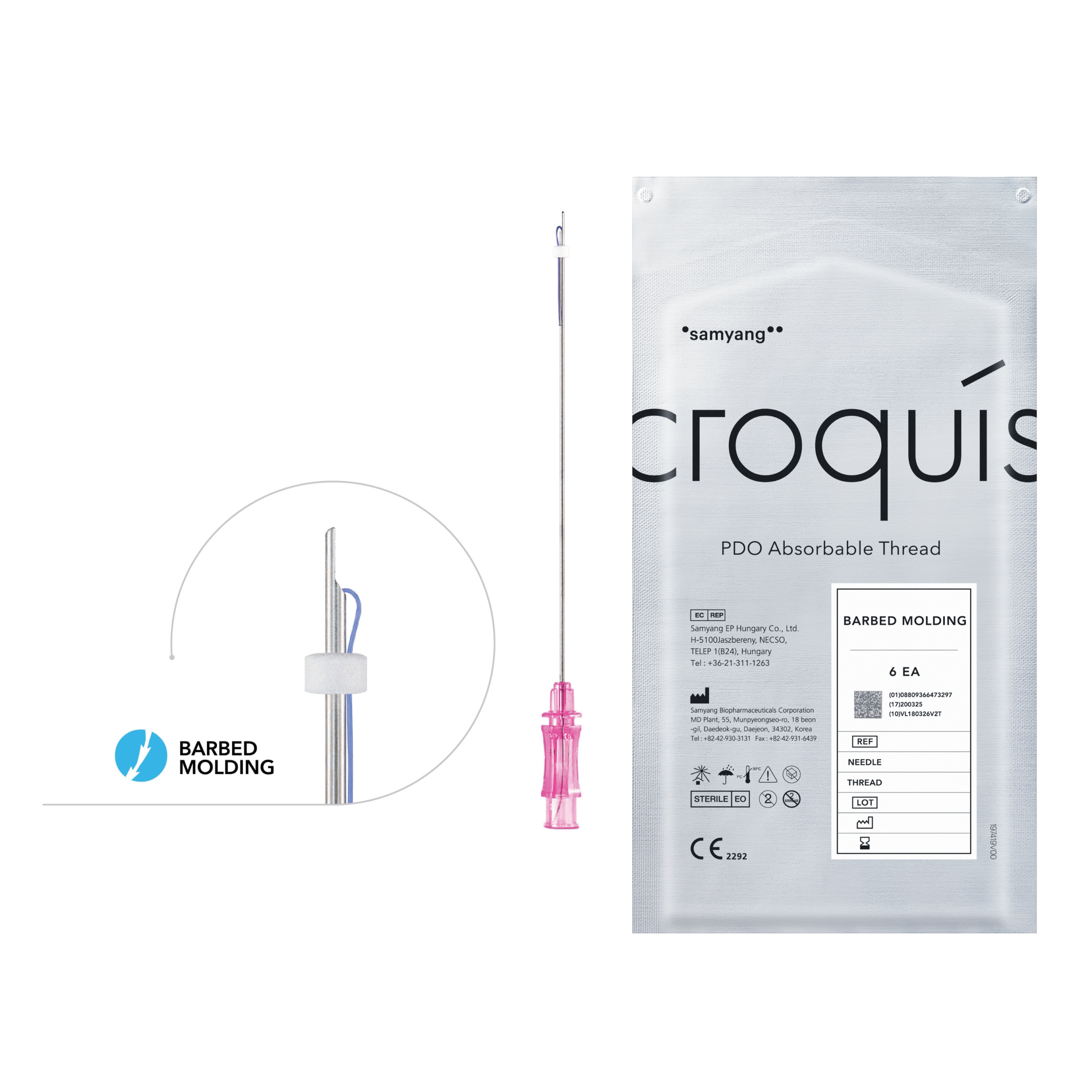 CROQUIS BARB MOLDING (3D L-CANNULA) 18G  100MM / 2 185MM 1 SOBRE (6EA)